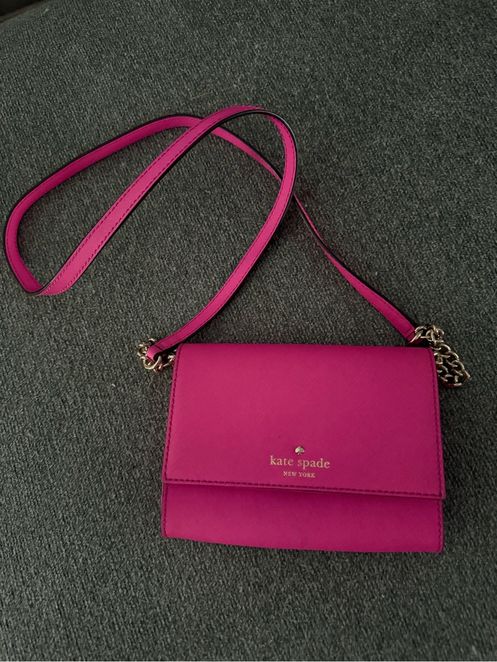 kate spade Fuchsia Pink Crossbody Bag with Gold Hardware